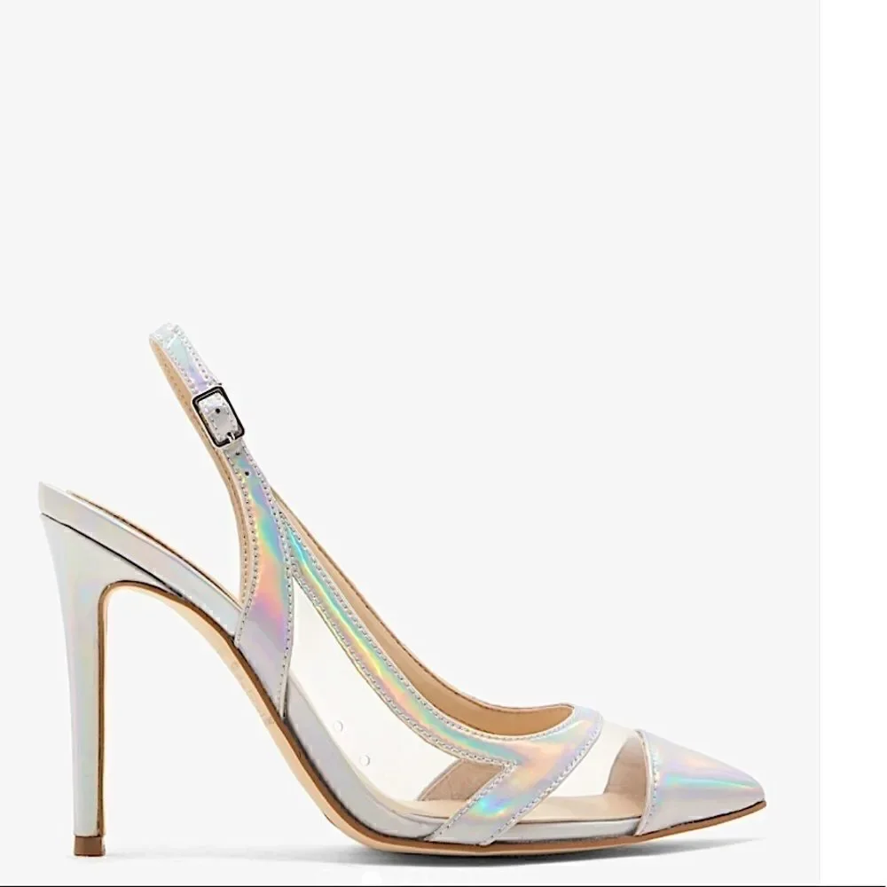 Guess Chaffee Slingback Silver Pumps